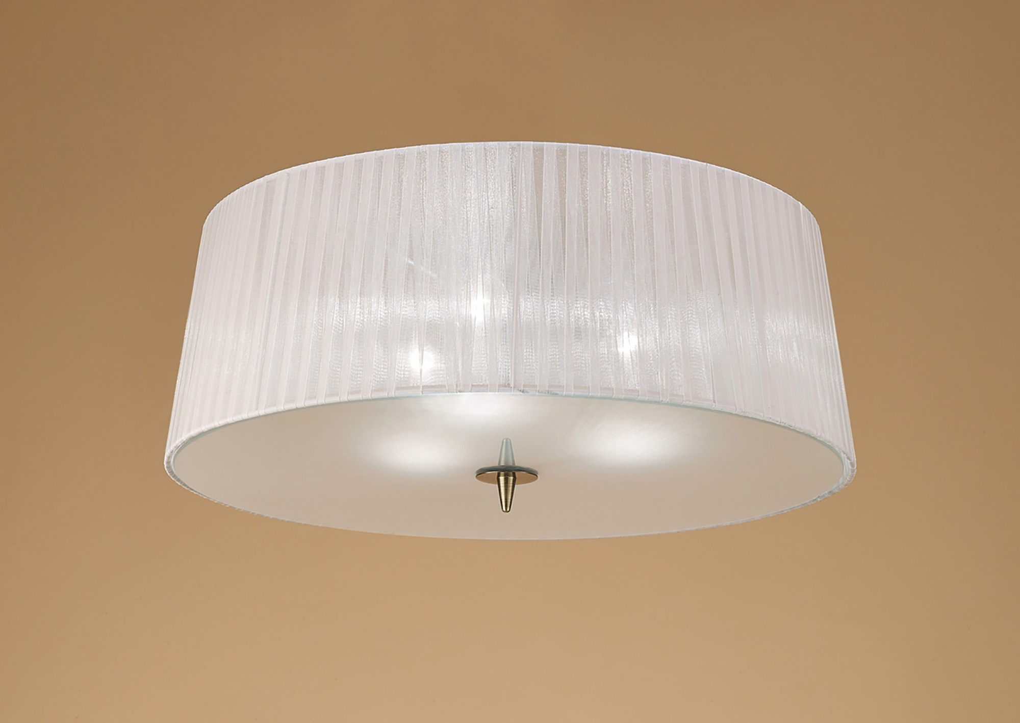 Loewe Antique Brass-White Ceiling Lights Mantra Flush Fittings